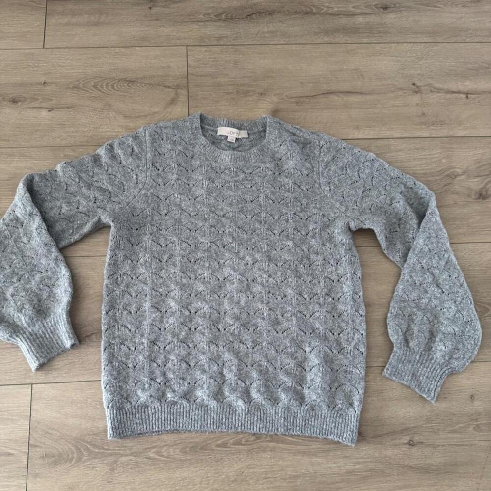Loft grey cable knit sweater